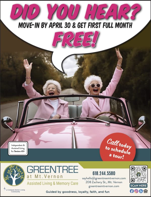 April Move In special Flyer at GreenTree at Mt. Vernon in Mt. Vernon, Illinois 