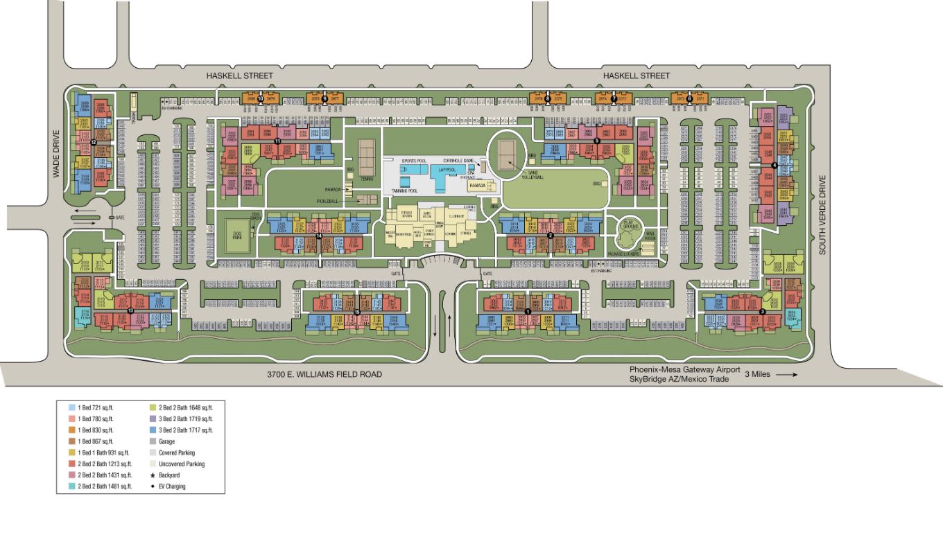 Site Map of The Crossing at Cooley Station at Gilbert, AZ