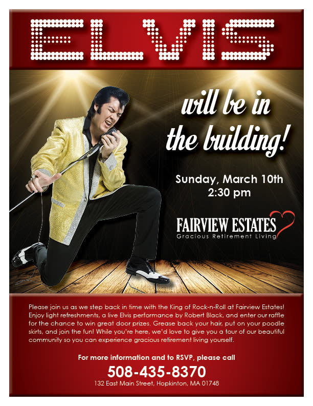 Elvis is in the building Fairview Estates Gracious Retirement Living.