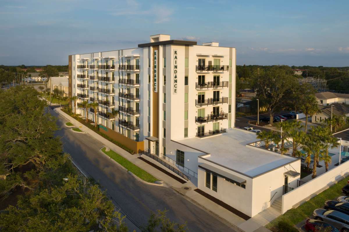 Aerial view of the community at RainDance in Winter Haven, Florida 