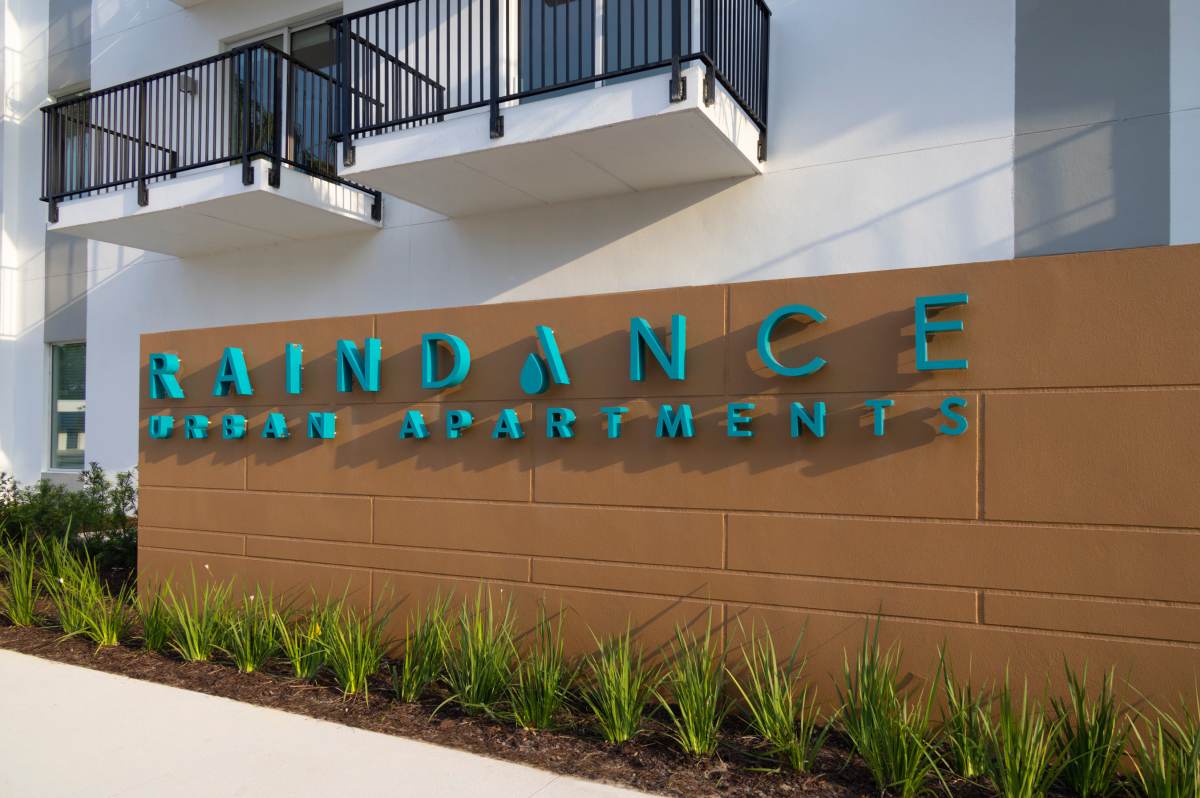 Signboard at RainDance in Winter Haven, Florida 