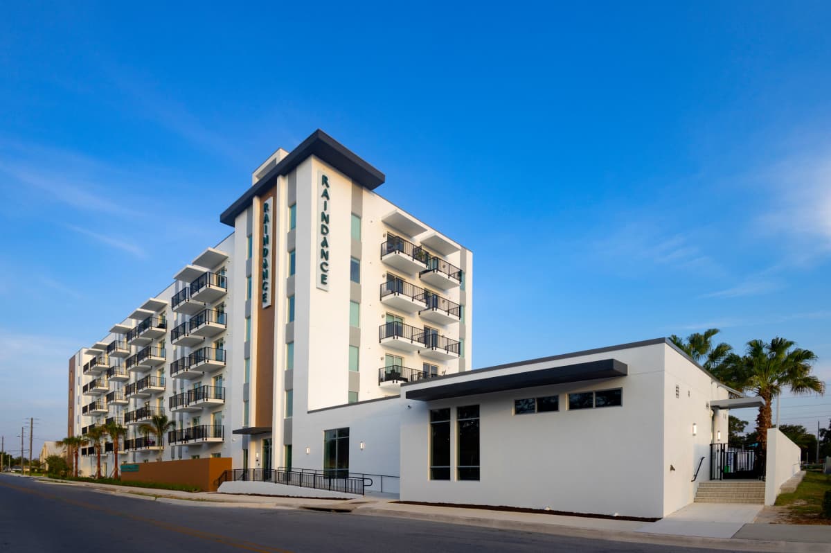 Exterior shot of the building at RainDance in Winter Haven, Florida 