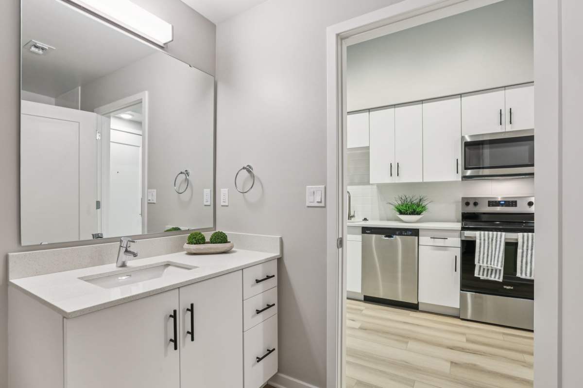 Bathroom near kitchen at The Breeze in Winter Haven, Florida