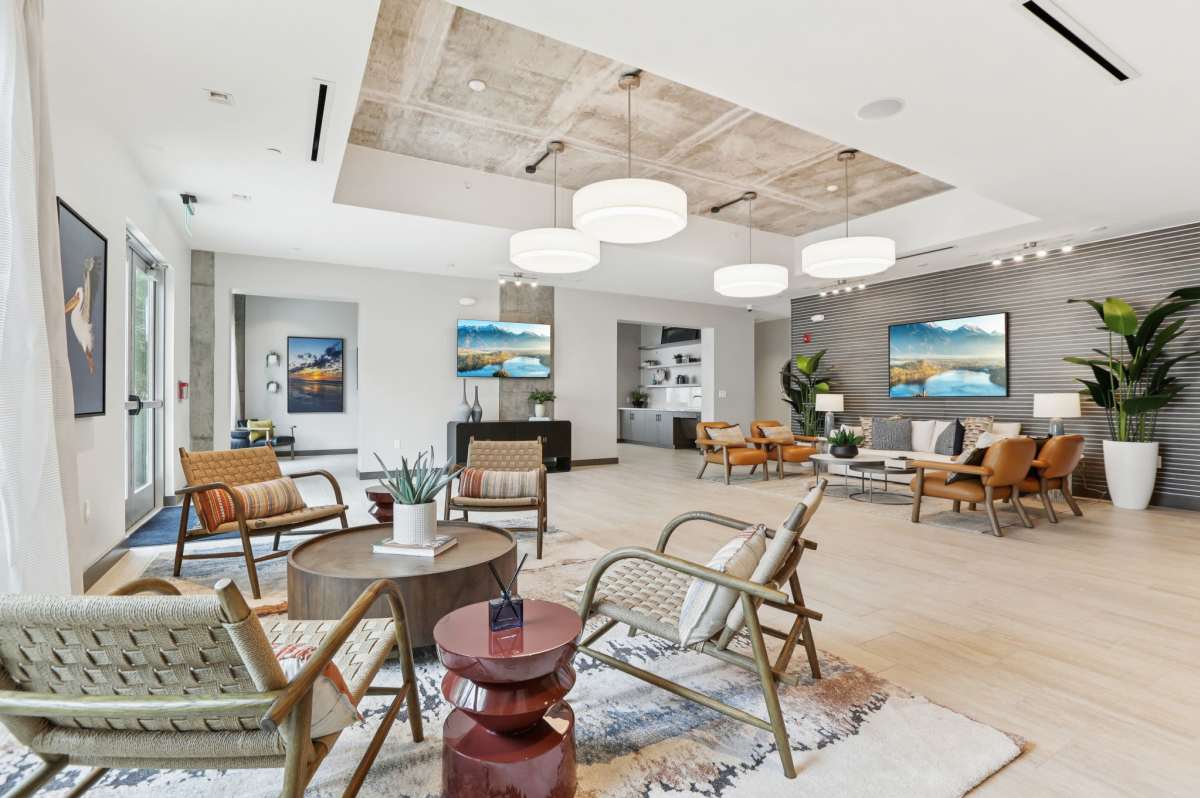 Clubhouse with beautiful ceiling fan at The Breeze in Winter Haven, Florida