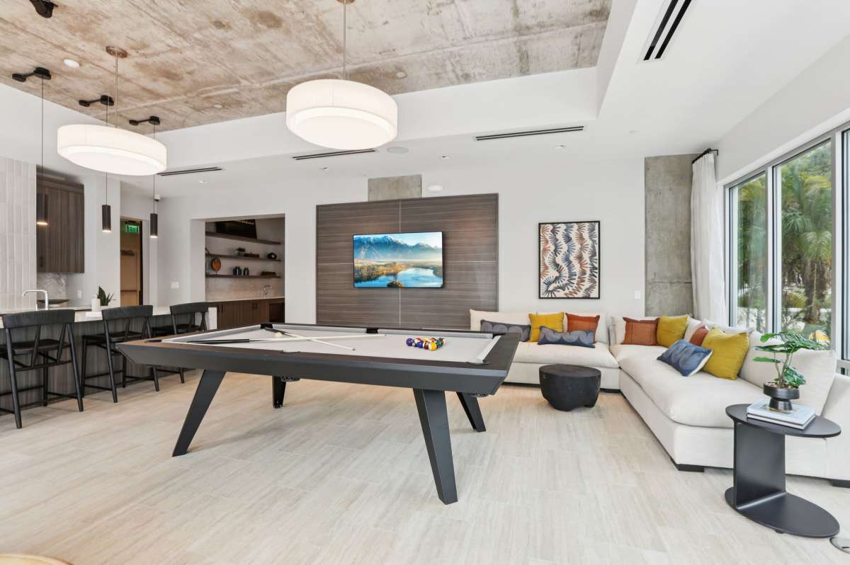 Pool table in clubhouse at The Breeze in Winter Haven, Florida