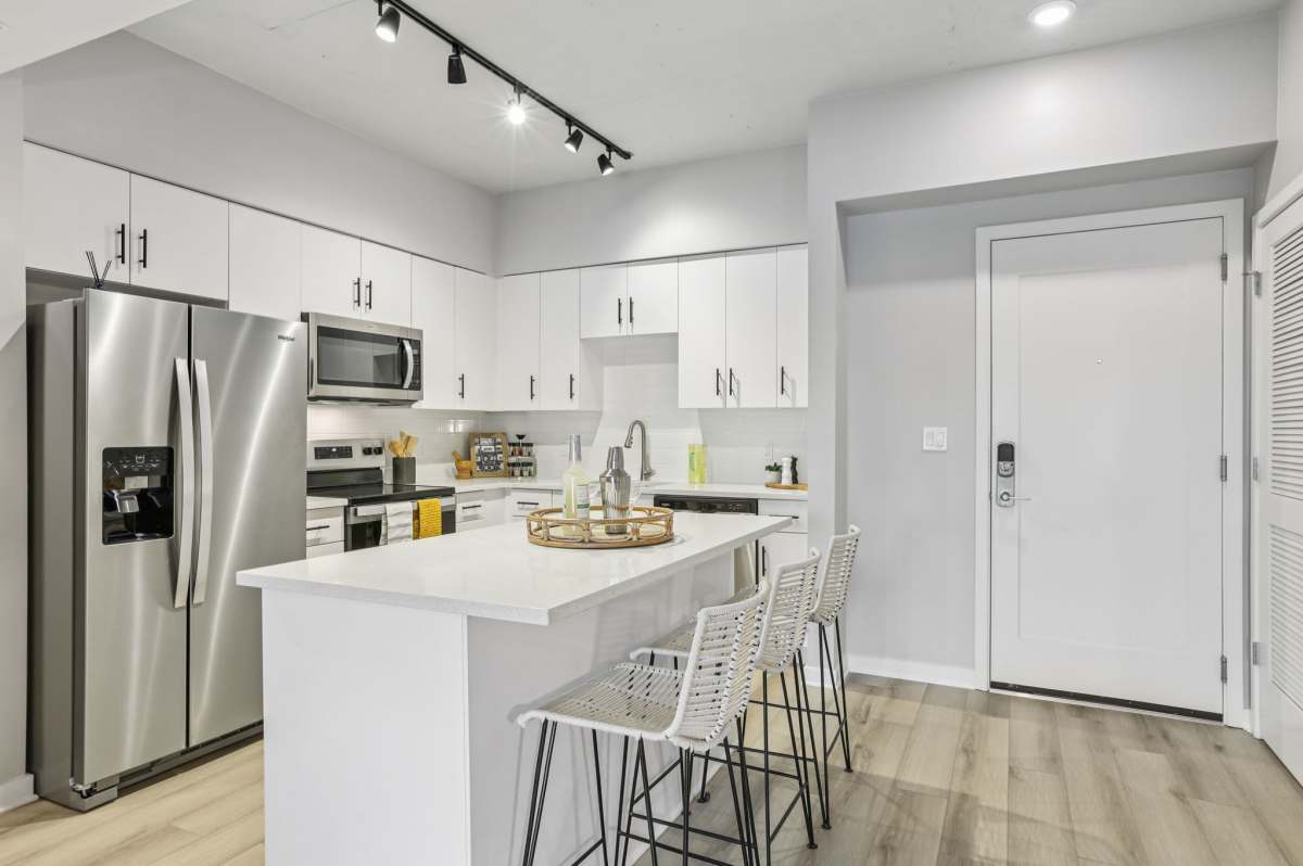 Kitchen with spacious countertop at The Breeze in Winter Haven, Florida