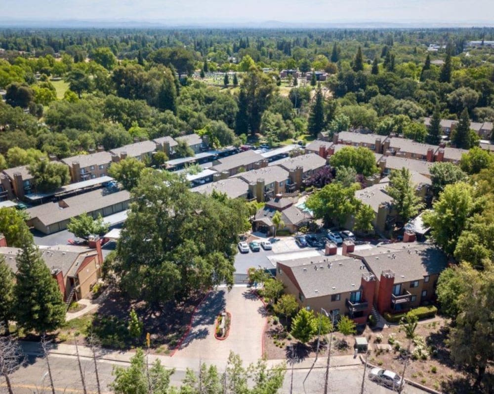 Aerial view of the community at Copper Creek in Sacramento, California