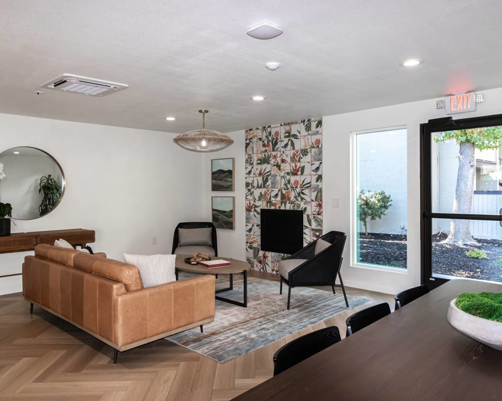 Well-decorated resident lounge at Terra Vida in Carmichael, California