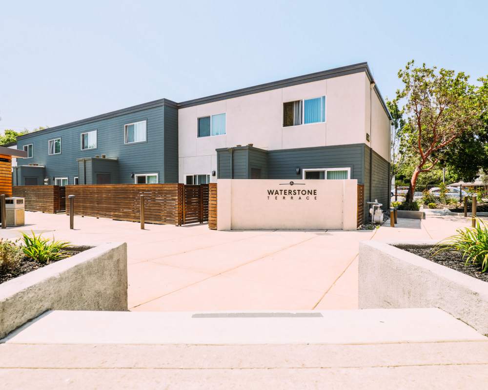 Exterior entrance to Waterstone Terrace in Benicia, California