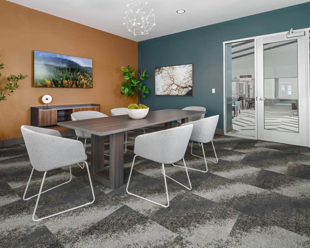 Conference room in the clubhouse at SoCo Apartments in Napa, California