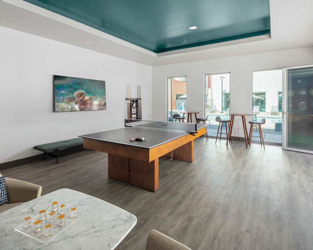 Billiard hall at SoCo Apartments in Napa, California