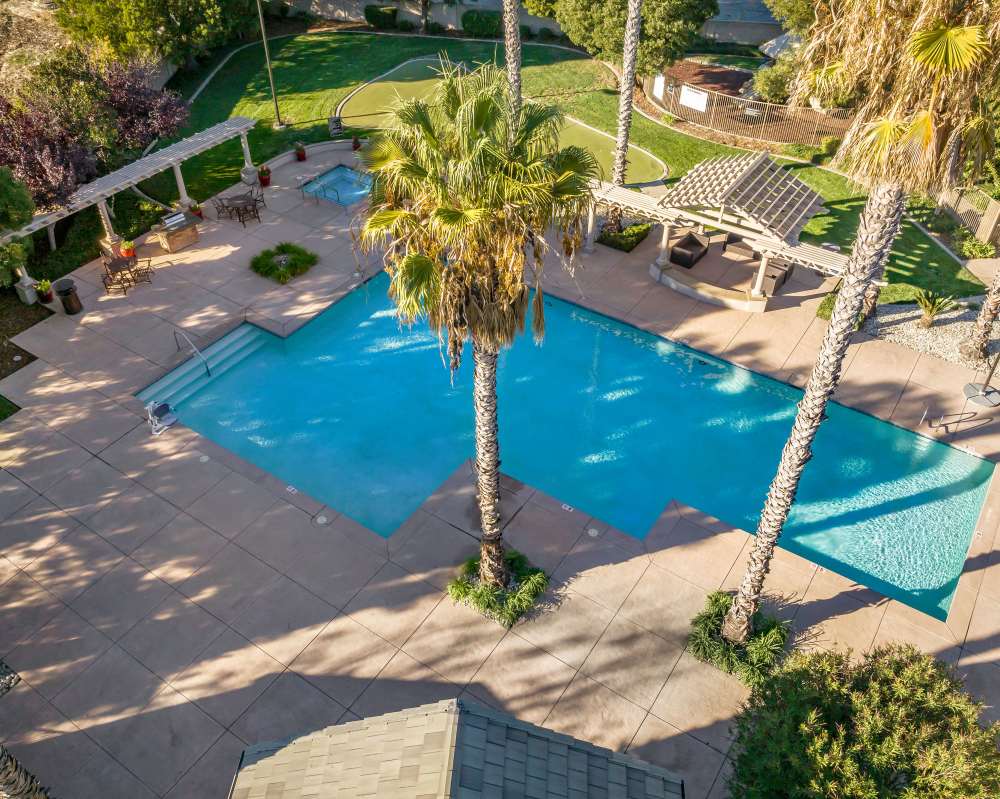 Aerial view of the pool at Ashton Parc in Sacramento, California