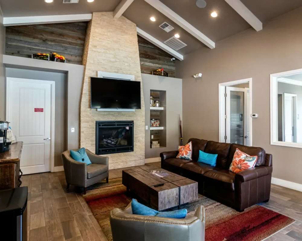 Clubhouse with fireplace at Park Place Apartments in Reno, Nevada