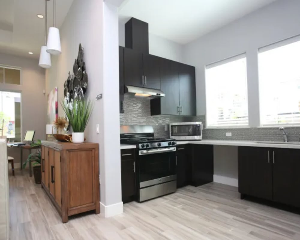 Clubhouse with kitchen at Vines on 80 in Fairfield, California