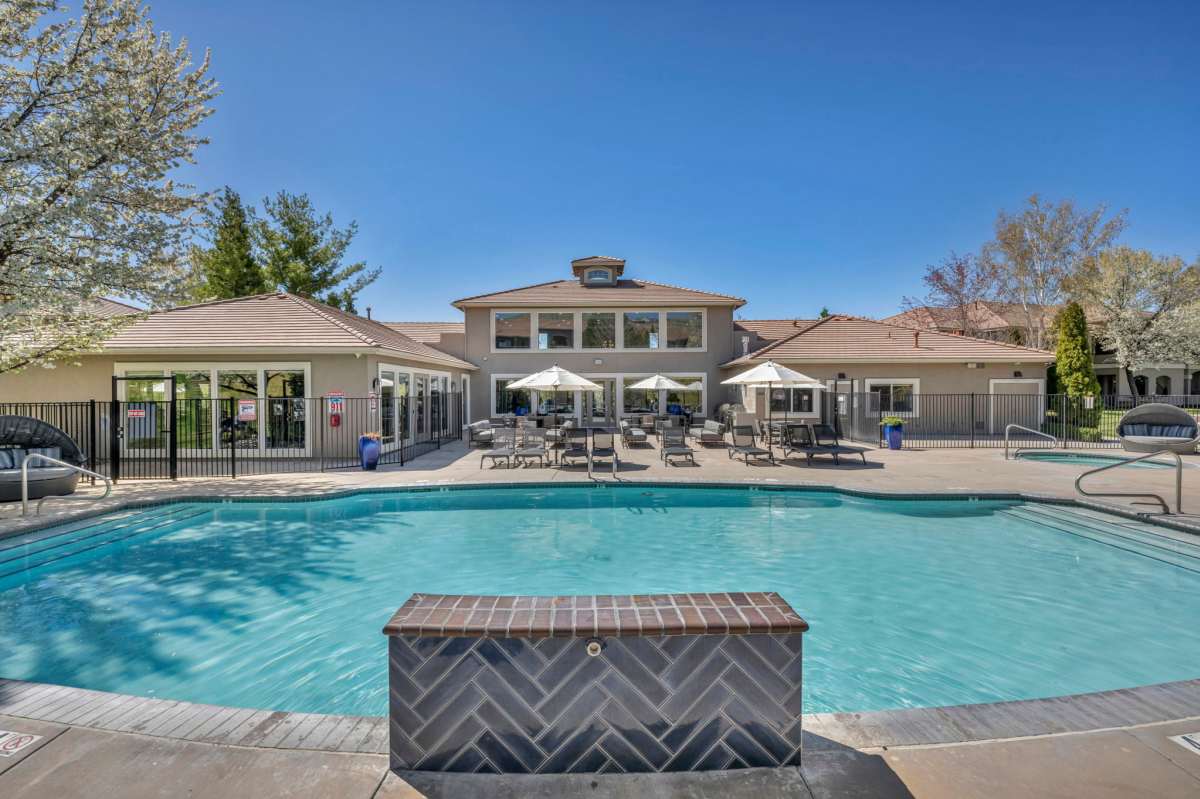 Beautiful swimming pool at Villas at D'Andrea Apartment Homes in Sparks, Nevada