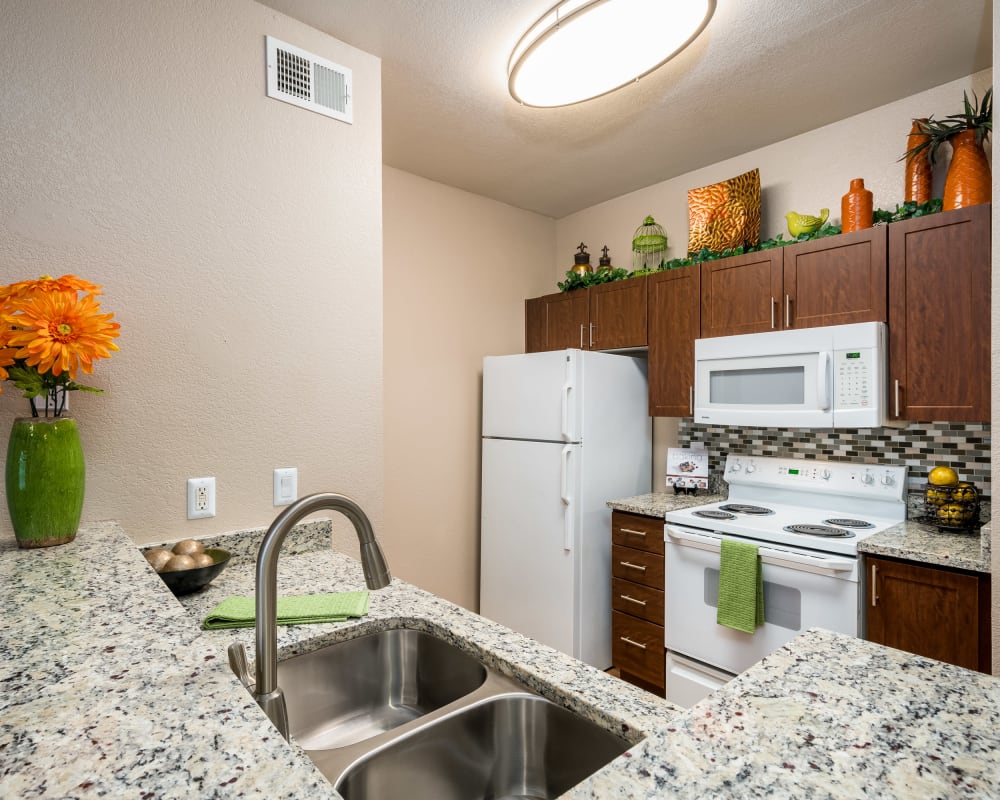 Kitchen at Crescent Cove at Lakepointe in Lewisville, Texas
