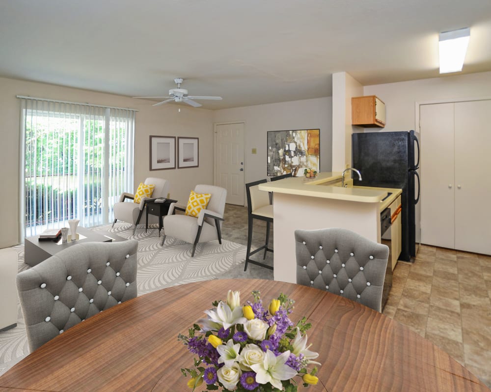 Living Room & Dining Nook at The Greens at Westgate Apartment Homes in York, Pennsylvania