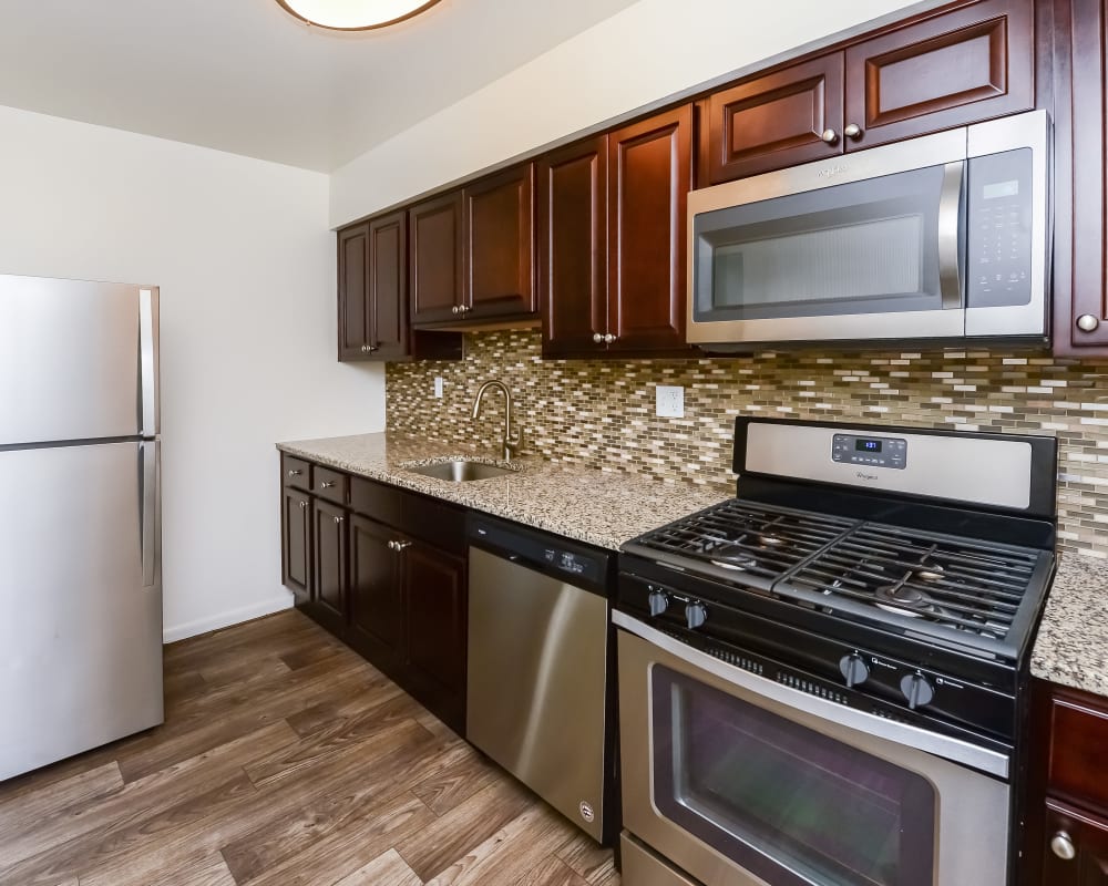 Contemporary kitchen at Brookside Manor Apartments & Townhomes in Lansdale, Pennsylvania