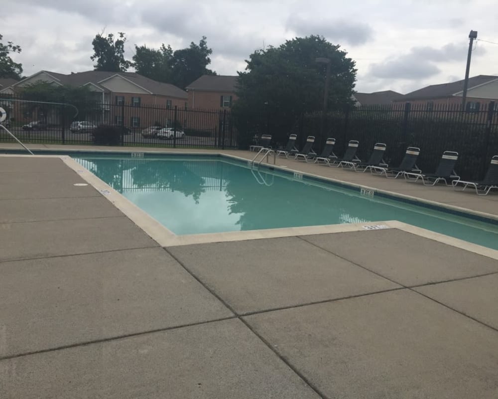 The gated pool at Orchard Park Apartments in Clarksville, Tennessee
