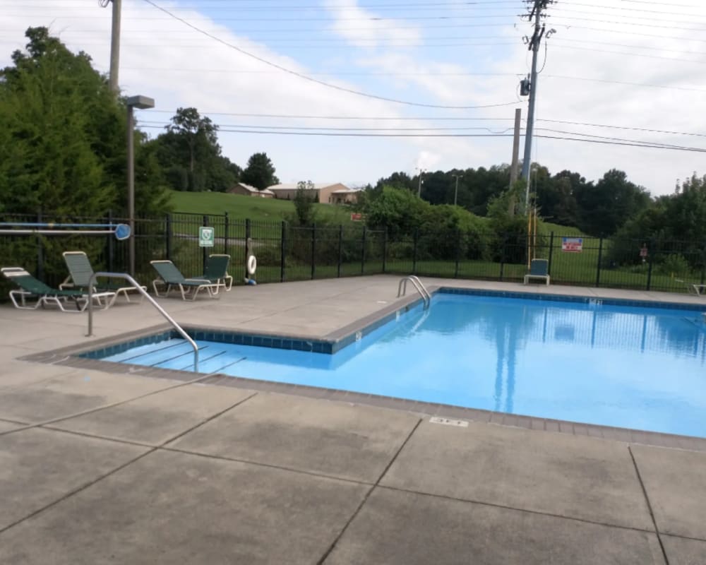 Gated pool at Park Village Apartments in Athens, Tennessee