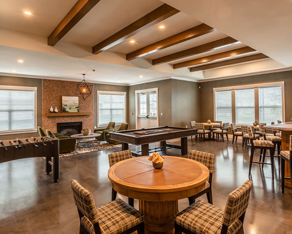 Luxury clubhouse at Woodland Acres Townhomes in Liverpool, New York