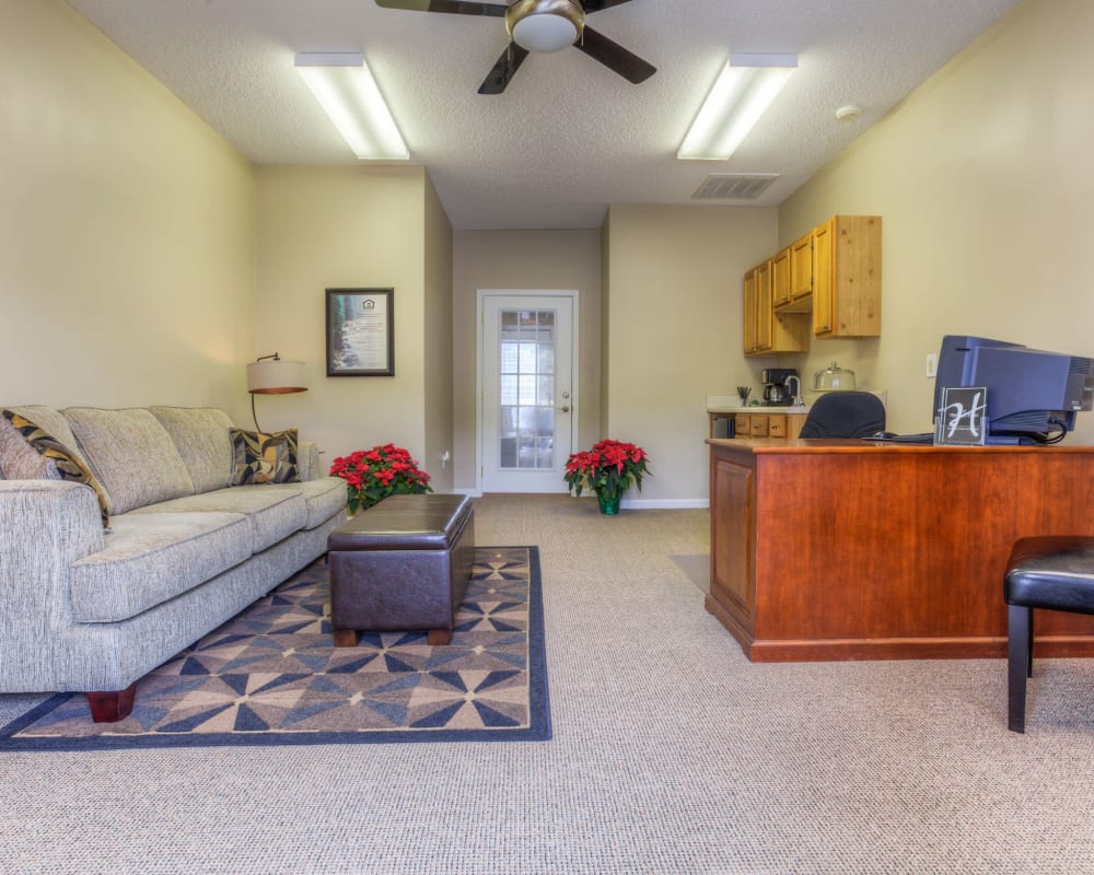 Interior of the leasing office at Highland Ridge Apartment Homes in High Point, North Carolina