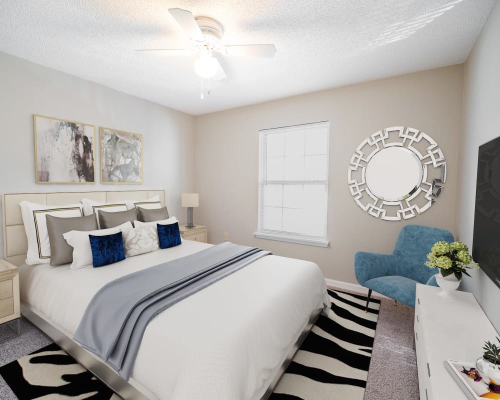Bright Bedroom at Parkway Station Apartment Homes in Concord, North Carolina