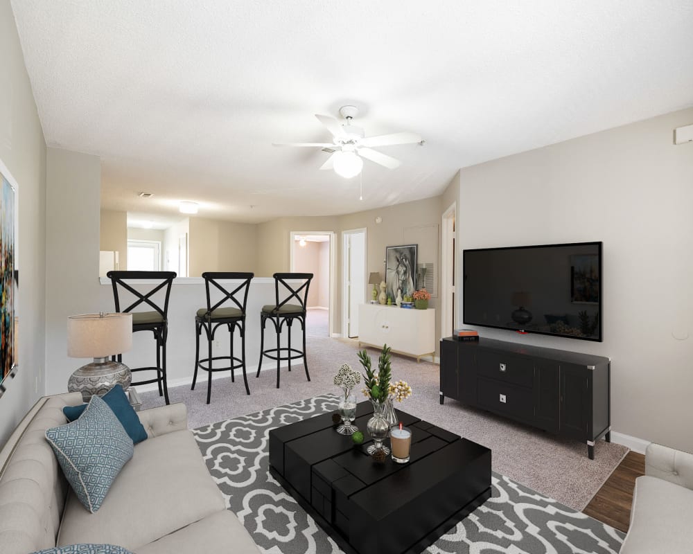 Living Room at Parkway Station Apartment Homes in Concord, North Carolina