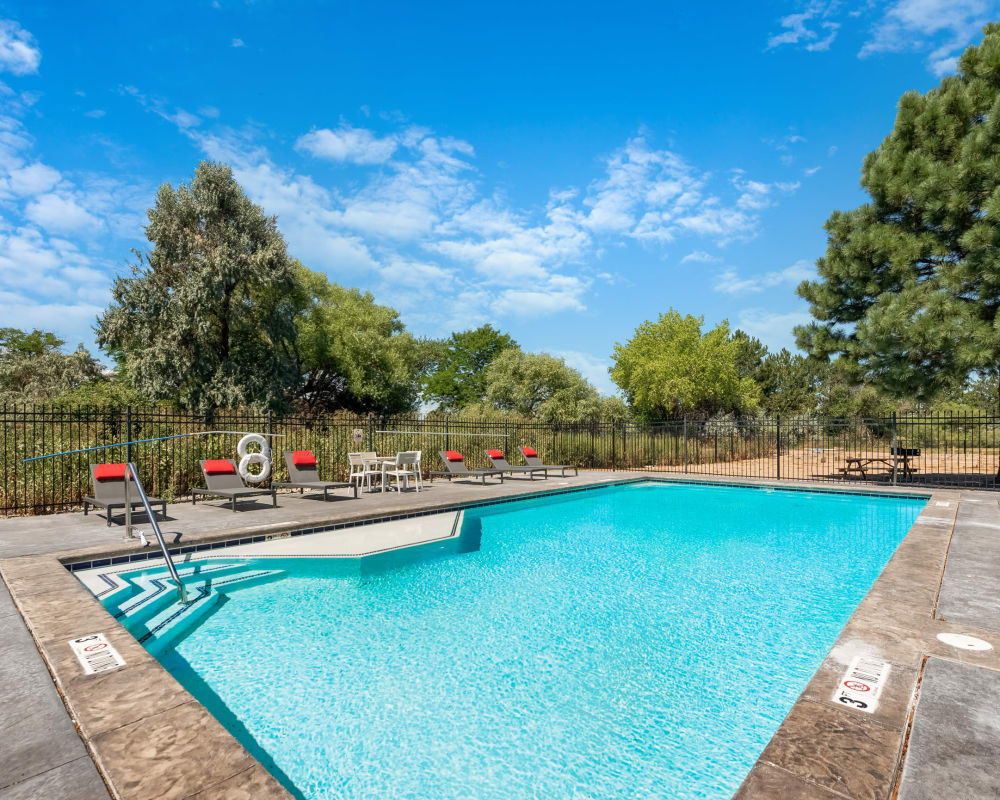 Outdoor pool at Florida Station Apartments in Aurora, Colorado
