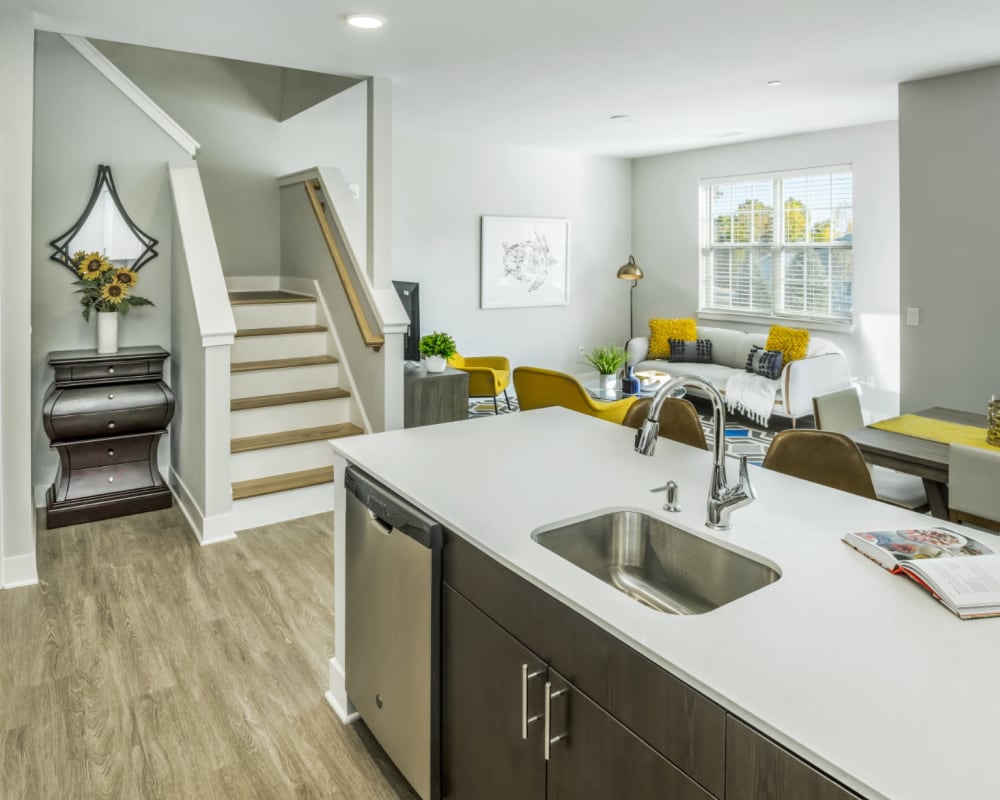 Kitchen with granite counters at The Cove at Gateway in East Lyme, Connecticut