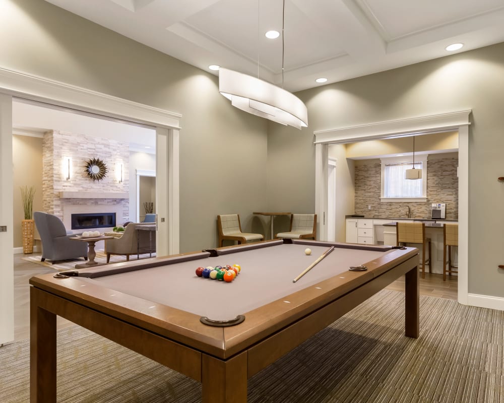 Billiards table at The Sound at Gateway Commons in East Lyme, Connecticut
