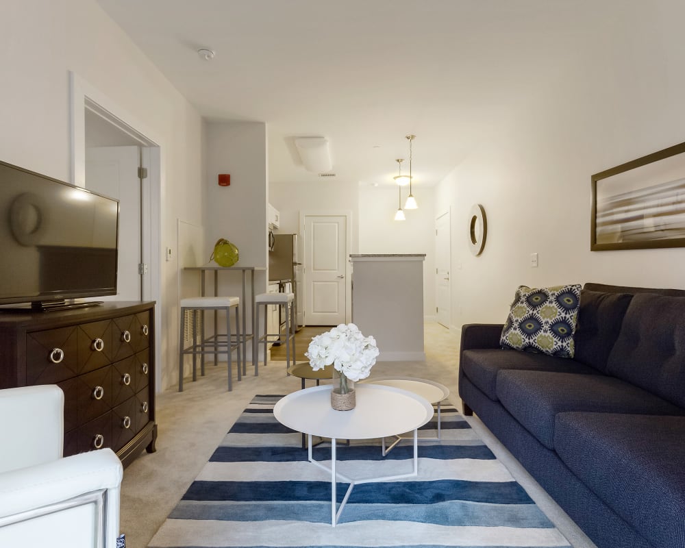 Living room at The Sound at Gateway Commons in East Lyme, Connecticut