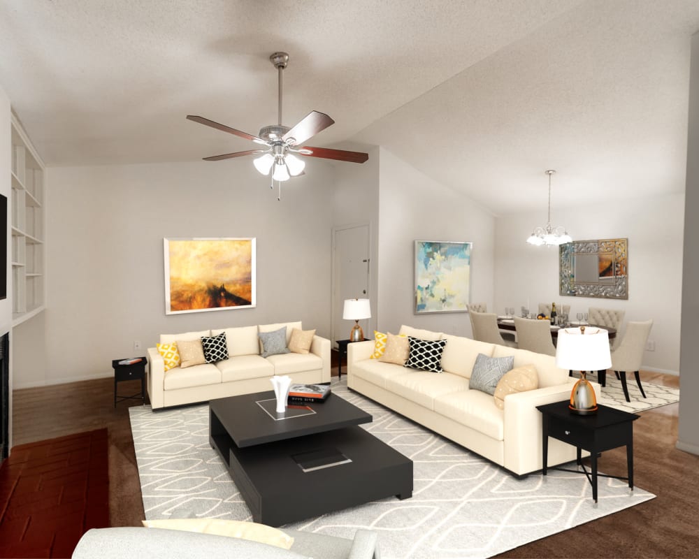 Spacious Living Room at Summerlin at Concord Apartment Homes in Concord, North Carolina