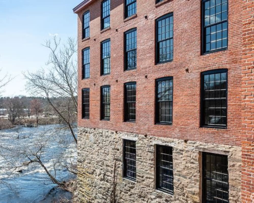 Exterior of Lofts at Cargill Falls Mill in Putnam, Connecticut