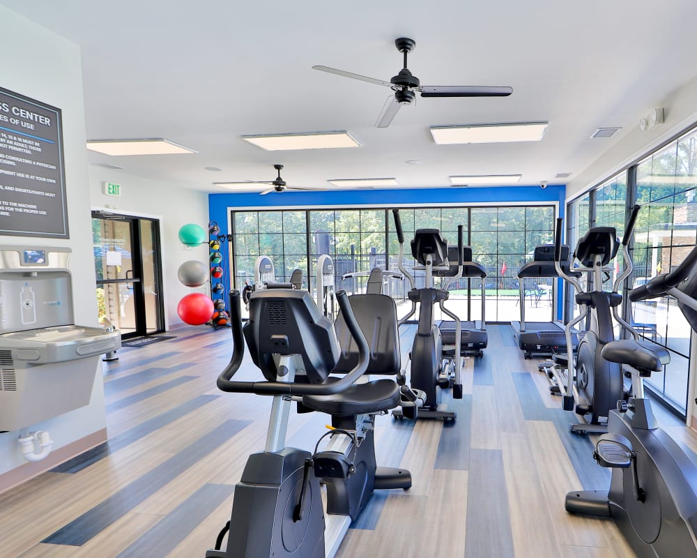 Fitness center at Skylark Pointe Apartment Homes in Parkville, Maryland