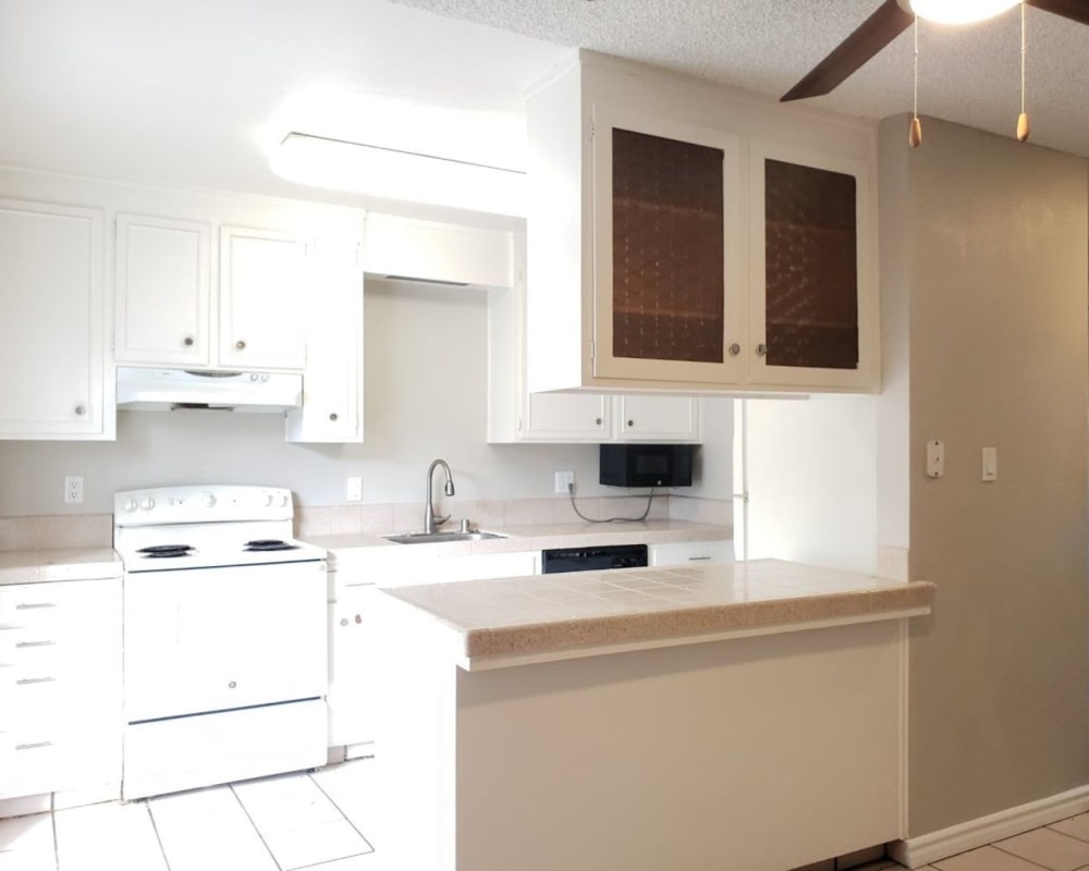 Kitchen with ample counter space at St. Moritz Apartments in Concord, California