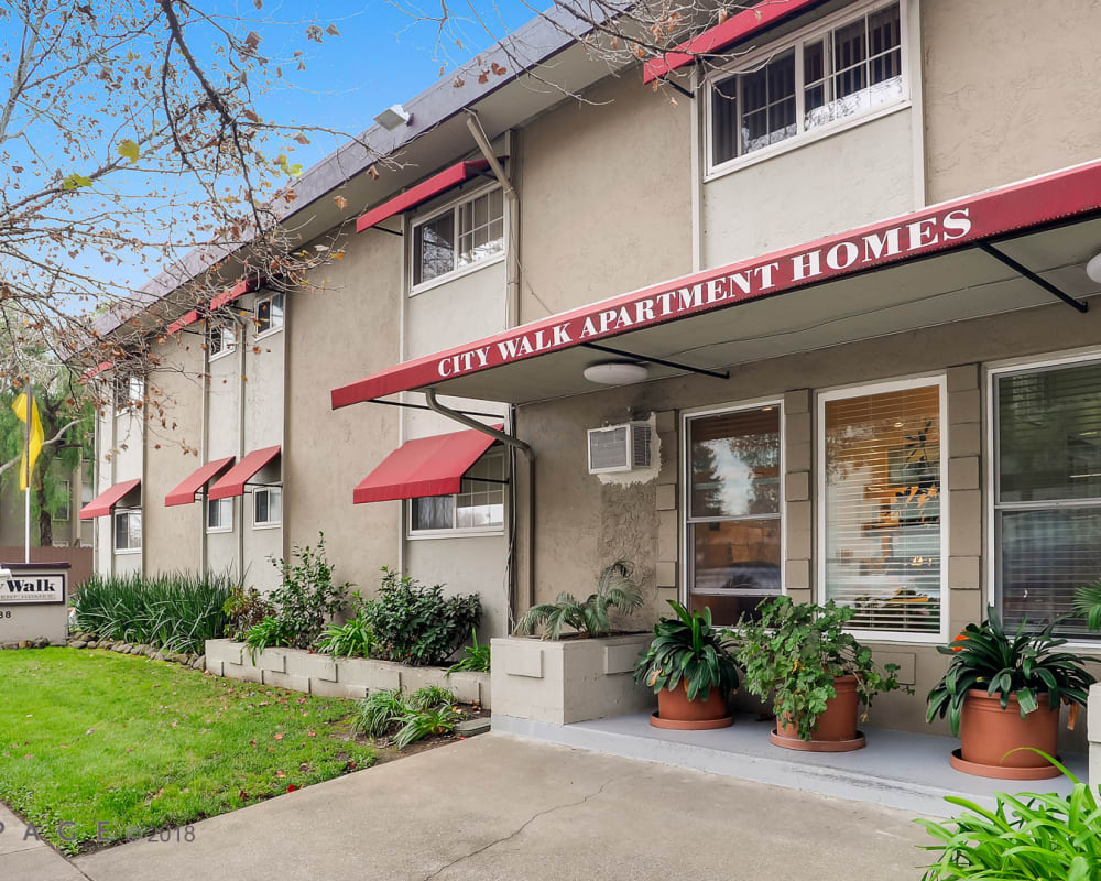 Entrance to the office at City Walk Apartments in Concord, California