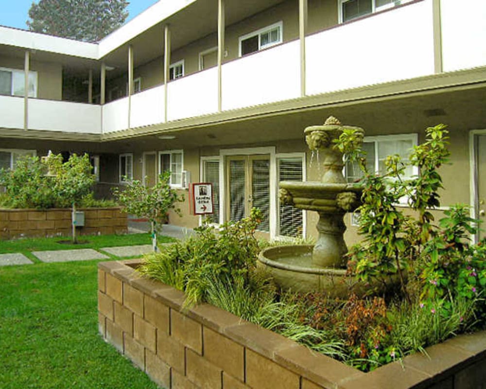 Fountain outside of City Walk Apartments in Concord, California