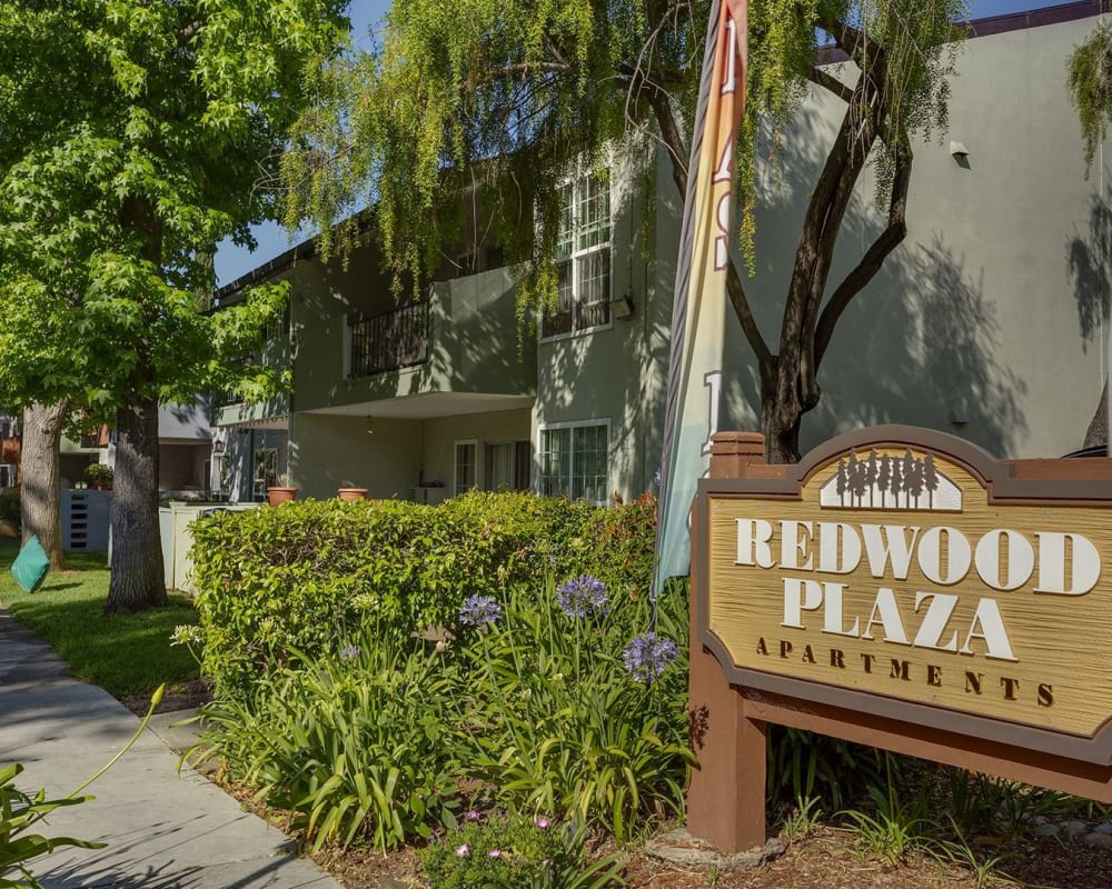 Outside of Redwood Plaza in Fremont, California