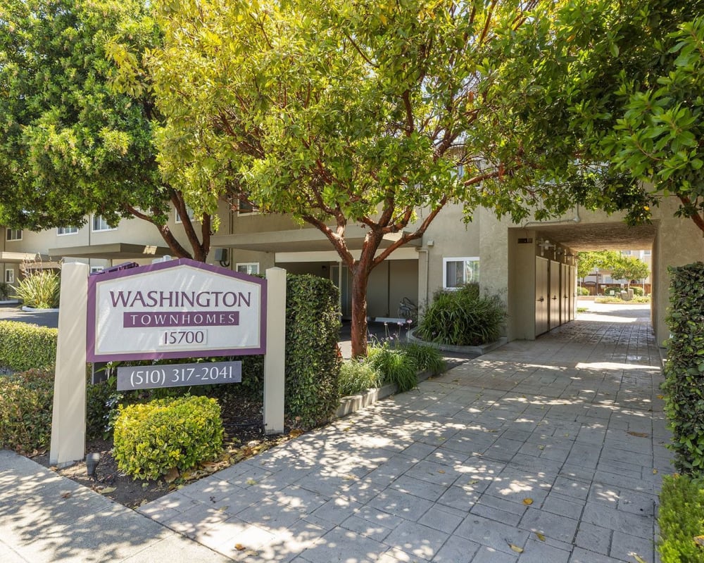 Entrance to Washington Townhomes in San Lorenzo, California