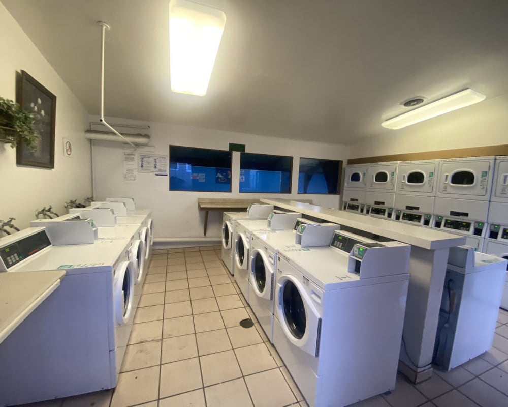 Laundry facility at St. Moritz Garden Apartments in San Leandro, California