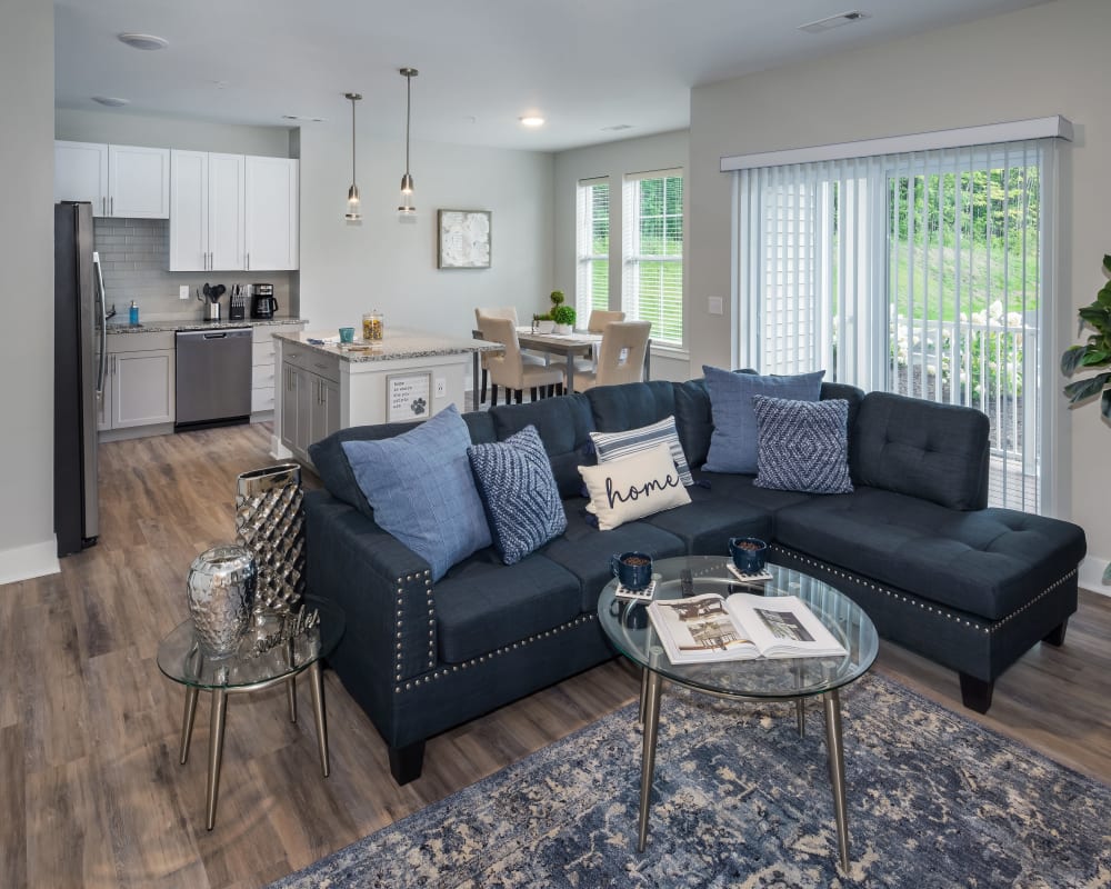 Spacious living room at The Residences at Crosstree | Apartments in Freeport, Maine