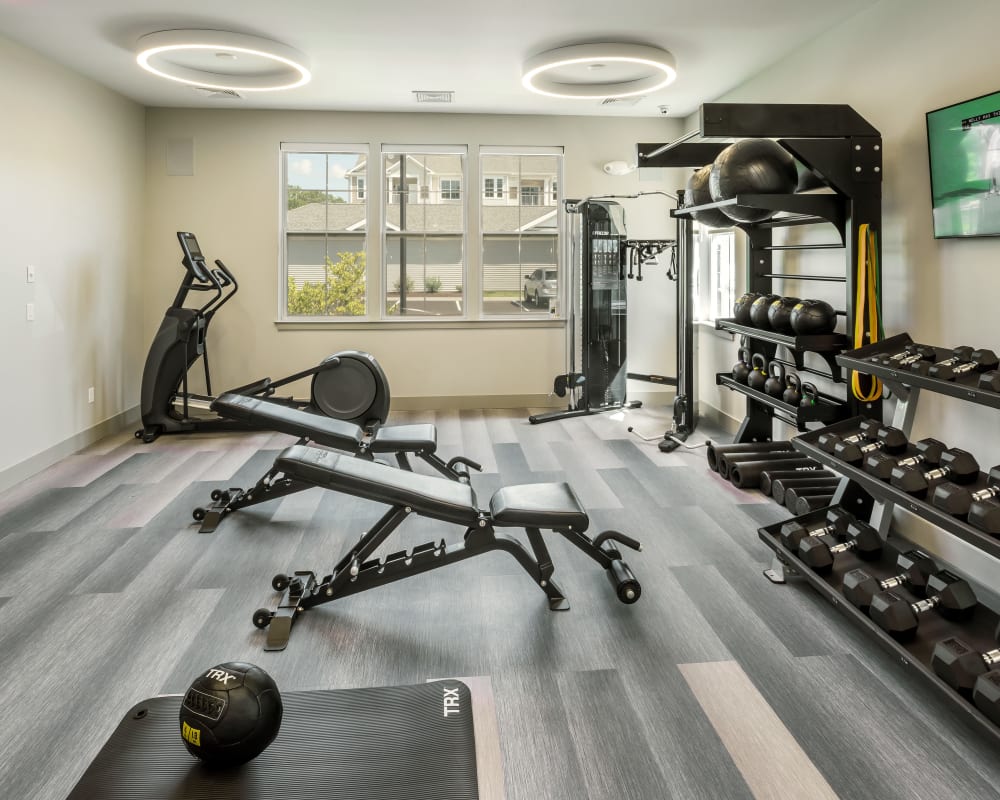 Resident gym at The Residences at Crosstree | Apartments in Freeport, Maine