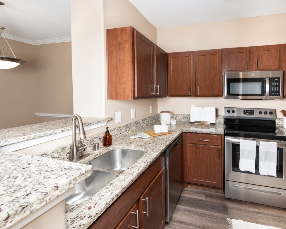 Kitchen at Lakeview at Parkside in Farmers Branch, Texas
