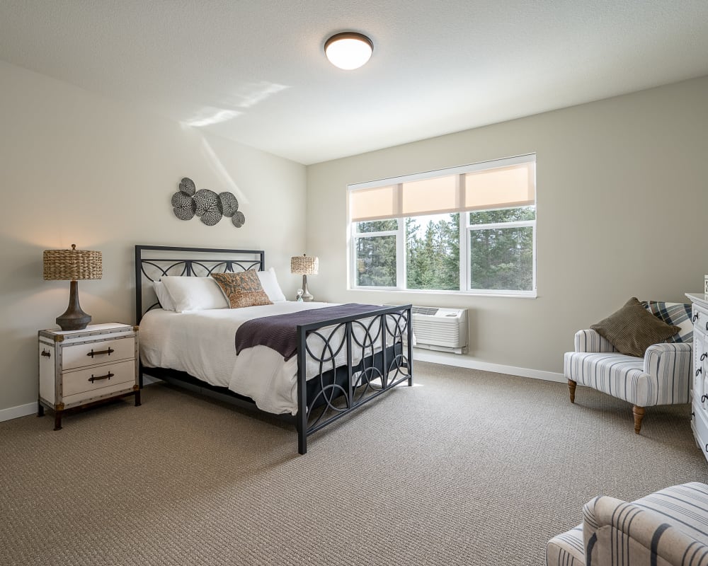 Spacious resident bedroom at The Pillars of Grand Rapids in Grand Rapids, Minnesota