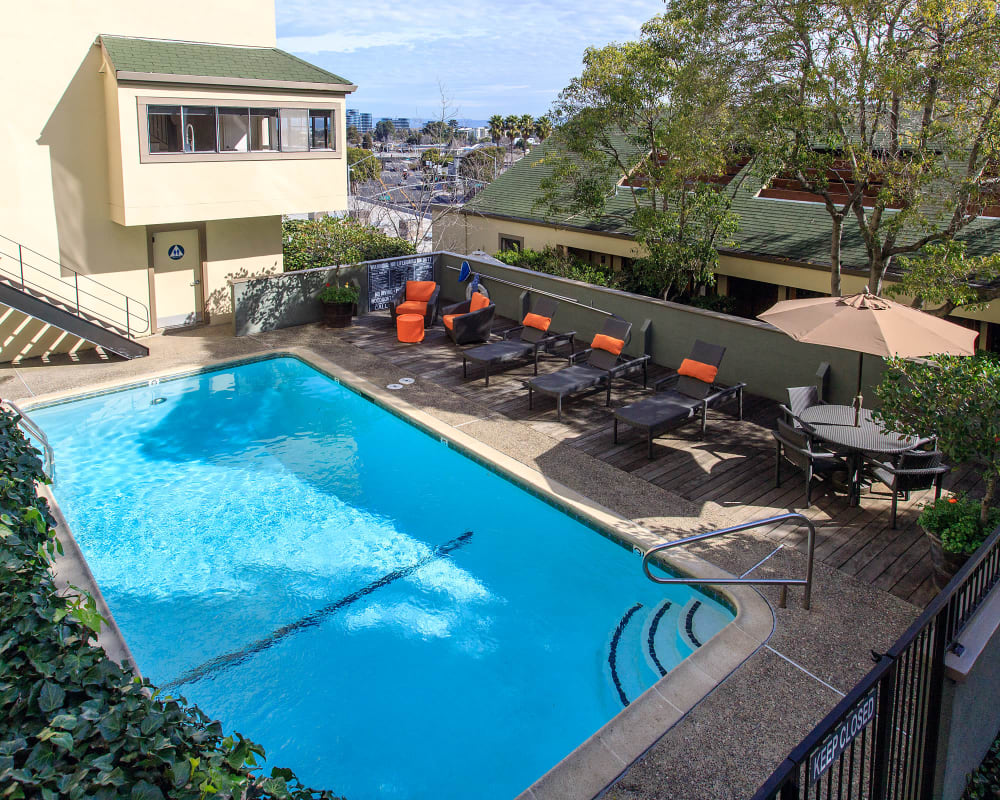 pool at Woodmont Apartments in Belmont, California