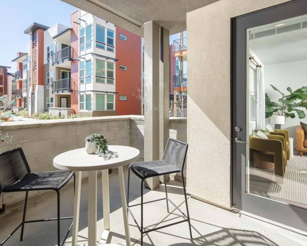 Balcony with access to fresh air at SoCo Apartments in Napa, California