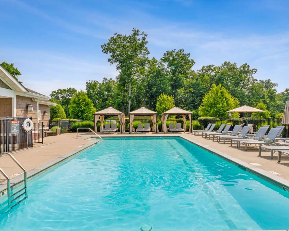 Community pool at Highcroft Apartment Homes in Simsbury, Connecticut
