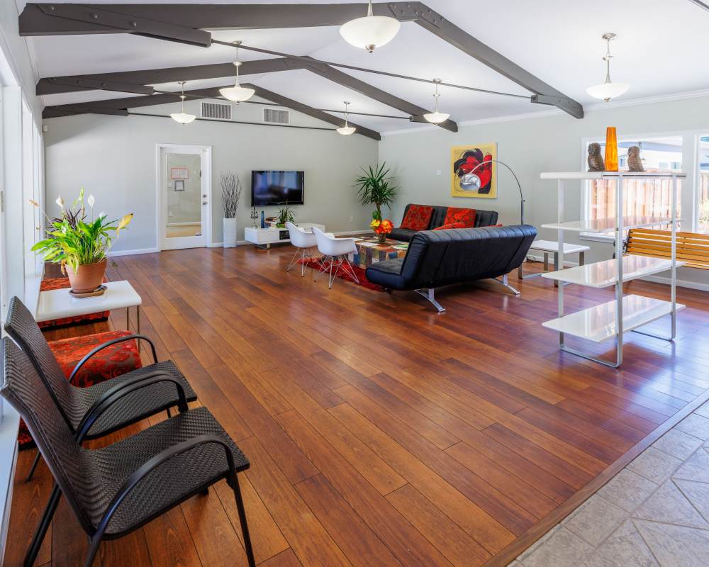 Pool and sundeck at Washington Townhomes in San Lorenzo, California