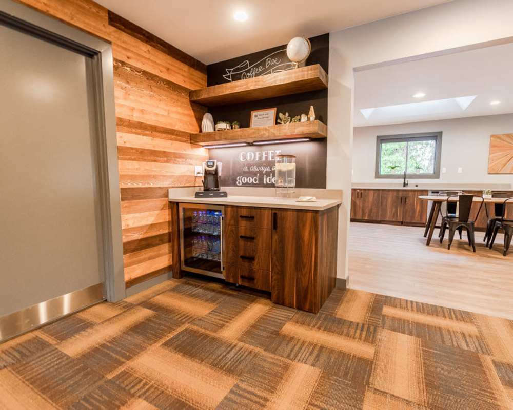 Clubhouse cafe area at Bellamonte in Tacoma, Washington